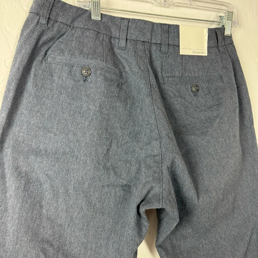 Hawker Rye Dress Pants Heather Marled Essential Wash Straight Fit‎ Chino Blue